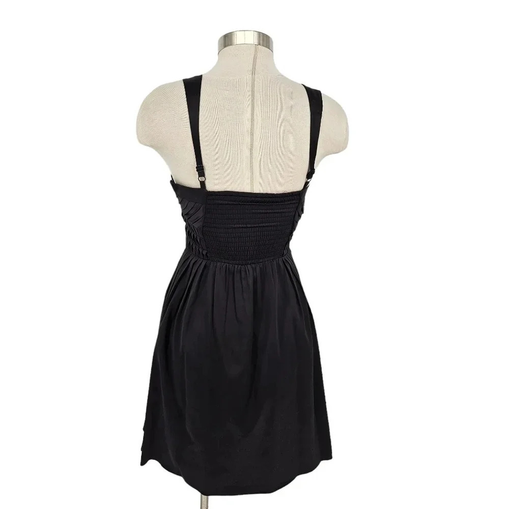 BCBGeneration Fit Flare Dress Black Pleated Sleeveless Sweatheart ALine Sundress - Picture 4 of 10